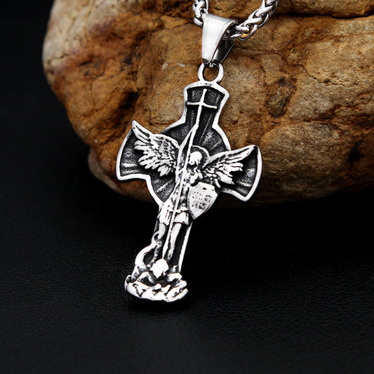 Noctforn Saint Michael Archangel Cross Necklace