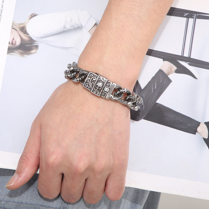 Noctforn Dark Ghost Head Men's Skull Head Bracelet