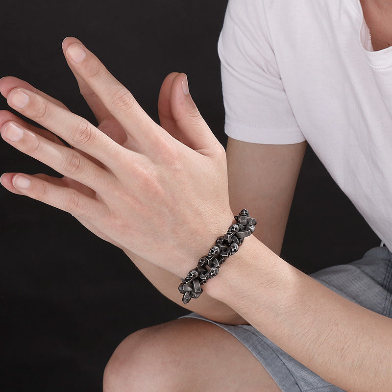 Noctforn Dark Style Leopard Head Male Bracelet