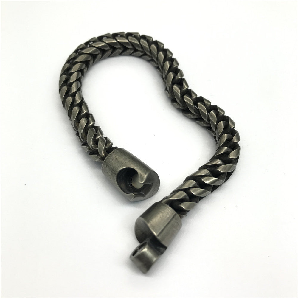 Noctforn Men's Black Magnetic Clasp Bracelet with Reversible Magnetic Clasp