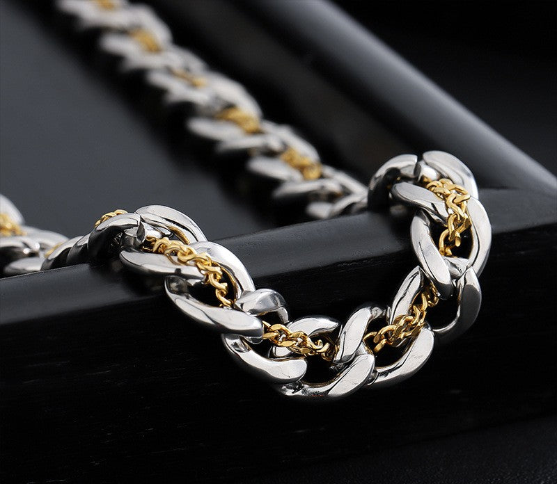 Noctforn Hidden Treasure Cuban-Style Titanium Steel Necklace for Men