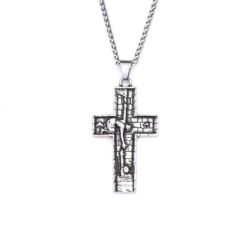 Savior Stainless Steel Cross Men's Jewelry Necklace