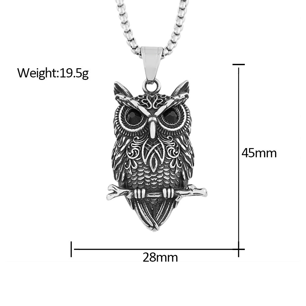 Viking Owl Skull Men's Necklace