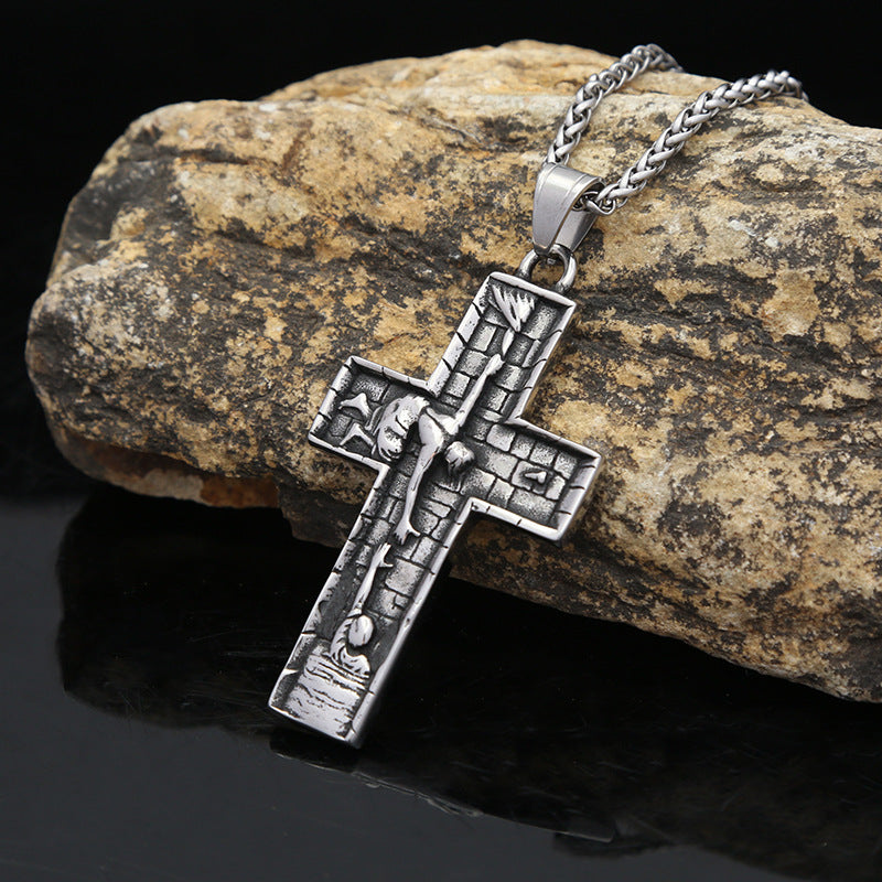 Savior Stainless Steel Cross Men's Jewelry Necklace