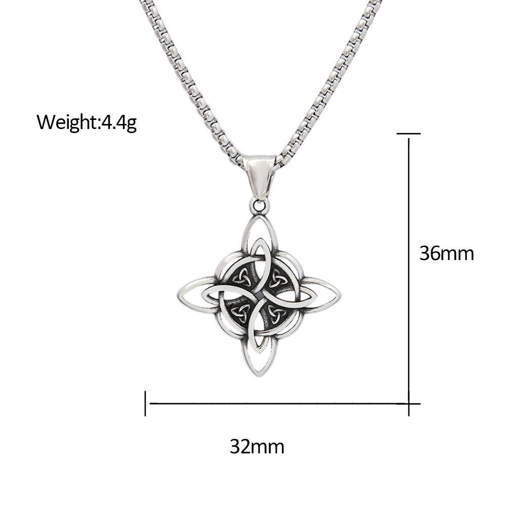 Viking Celtic Knot Pendant Titanium Steel Men's Necklace