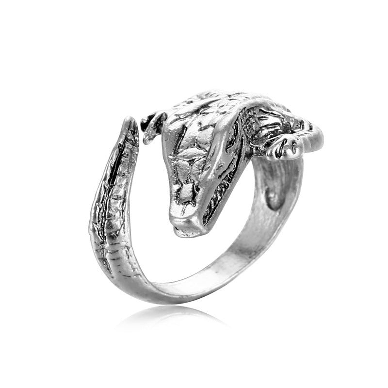 Punk exaggerated alloy men's ring, niche dark men's ring