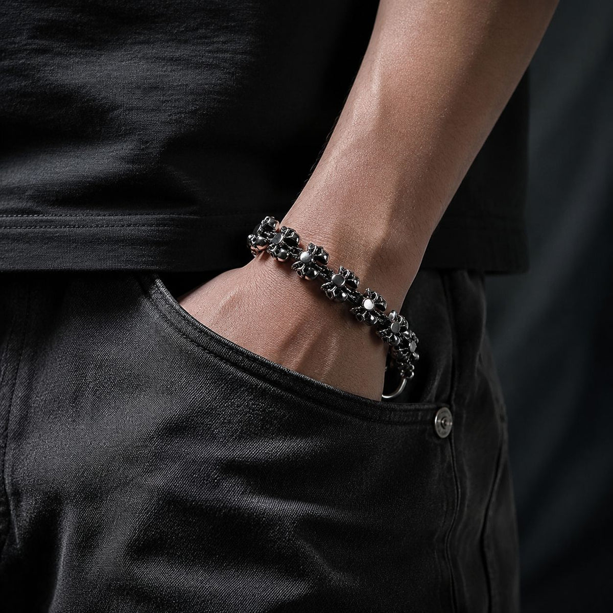 Noctforn Dark retro skull men's trendy bracelet