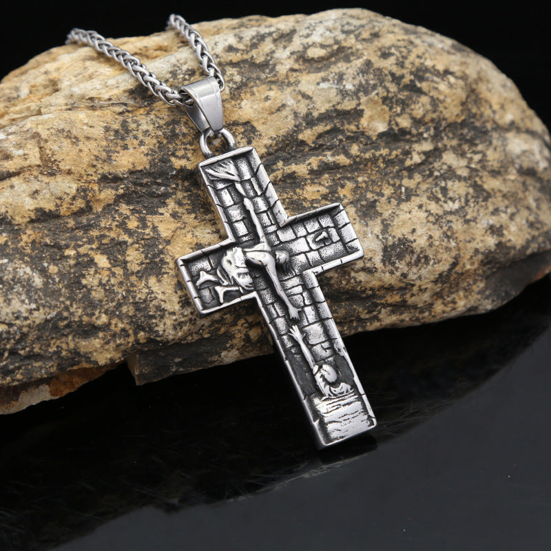 Savior Stainless Steel Cross Men's Jewelry Necklace