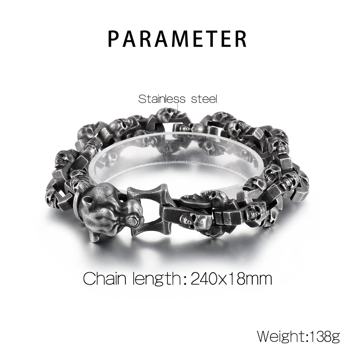 Noctforn Dark Style Leopard Head Male  Bracelet