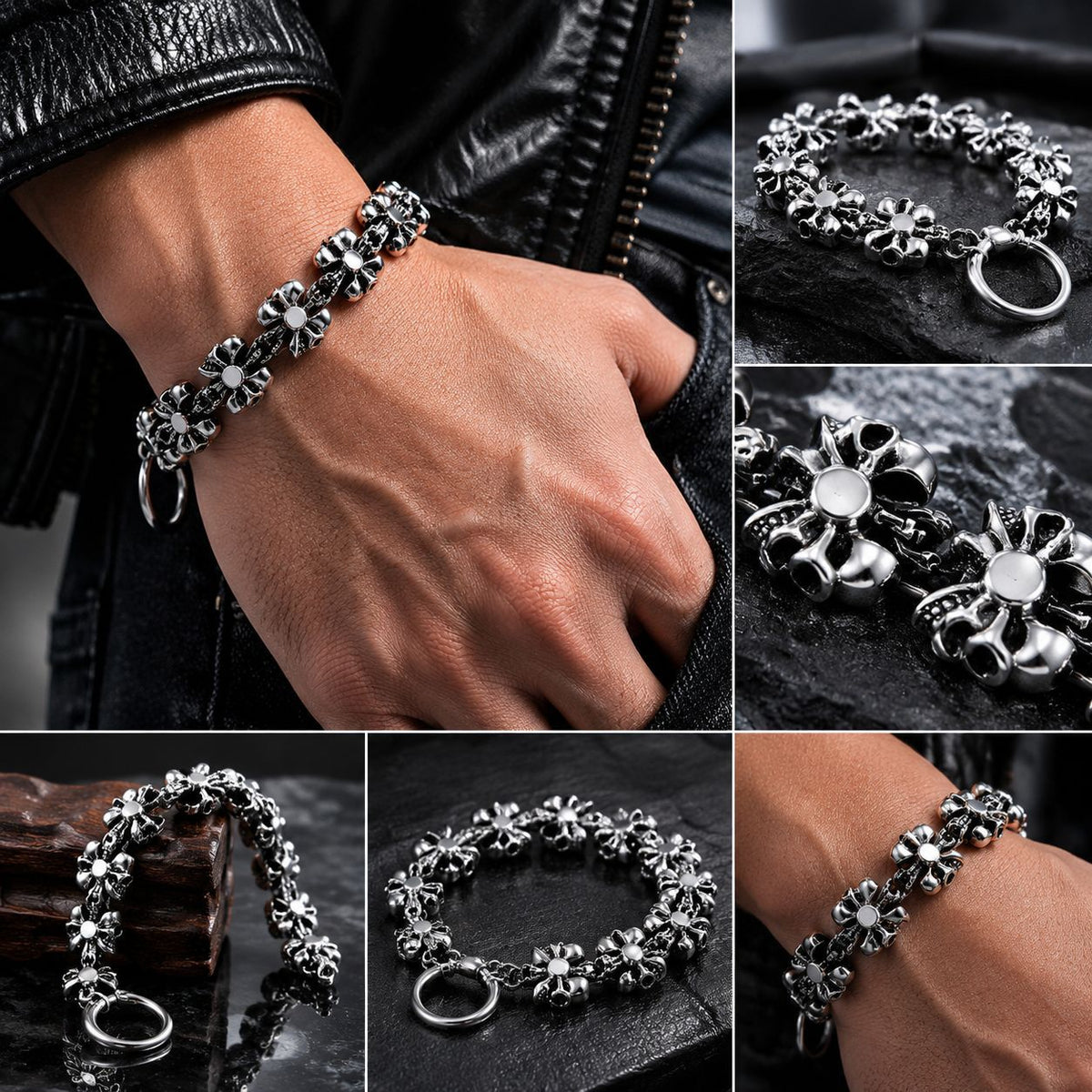 Noctforn Dark retro skull men's trendy bracelet
