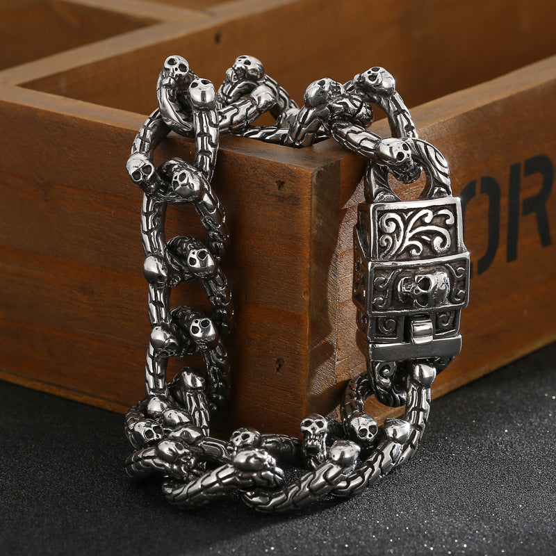 Noctforn Dark Ghost Head Men's Skull Head Bracelet