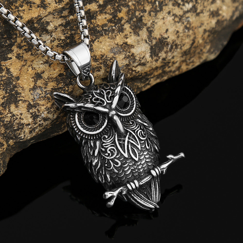Viking Owl Skull Men's Necklace