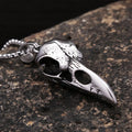 Pointed Crow Skull Pendant Personalized Stainless Steel Necklace
