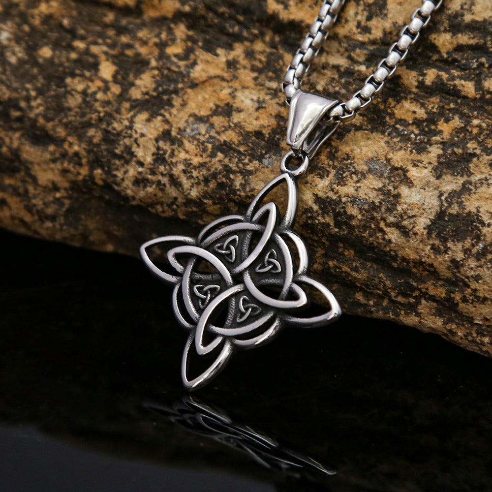 Viking Celtic Knot Pendant Titanium Steel Men's Necklace