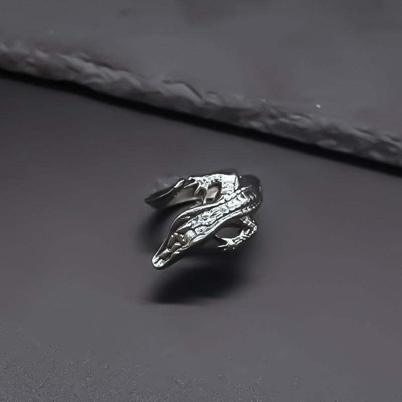 Punk exaggerated alloy men's ring, niche dark men's ring