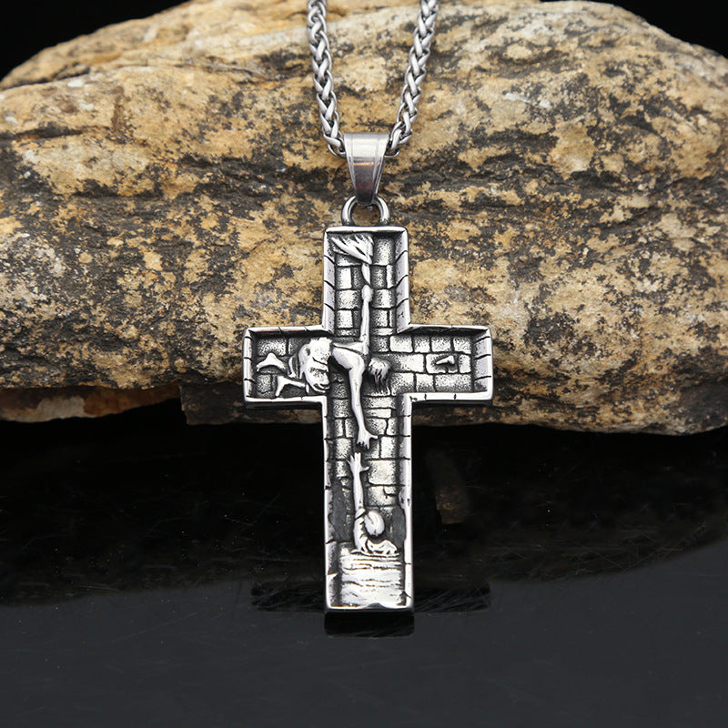 Savior Stainless Steel Cross Men's Jewelry Necklace