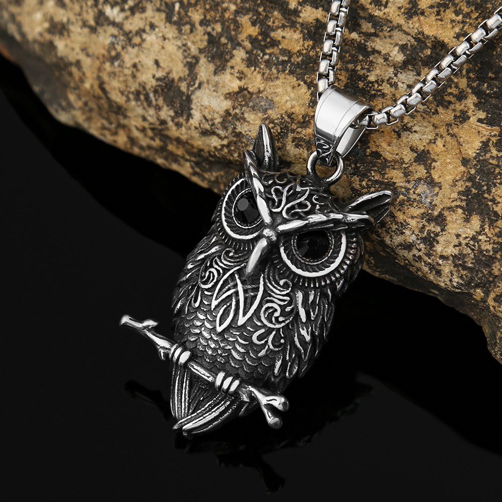 Viking Owl Skull Men's Necklace