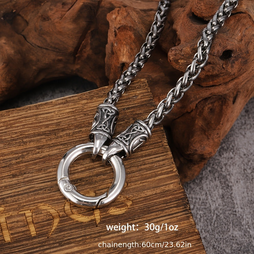 Dragon Chain Circle Viking Alloy Necklace