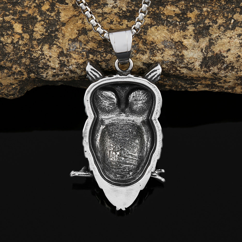 Viking Owl Skull Men's Necklace