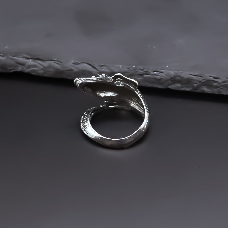 Punk exaggerated alloy men's ring, niche dark men's ring