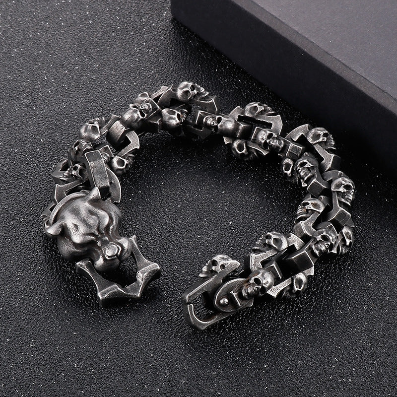 Noctforn Dark Style Leopard Head Male  Bracelet