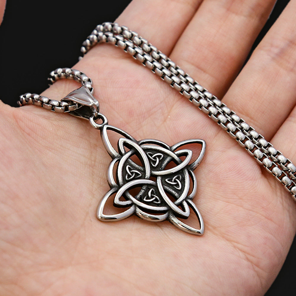 Viking Celtic Knot Pendant Titanium Steel Men's Necklace