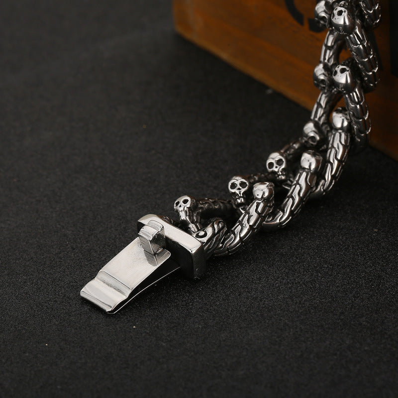 Noctforn Dark Ghost Head Men's Skull Head Bracelet