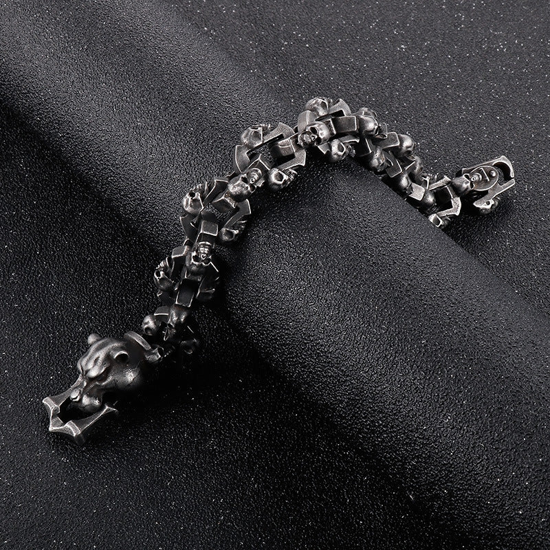 Noctforn Dark Style Leopard Head Male  Bracelet
