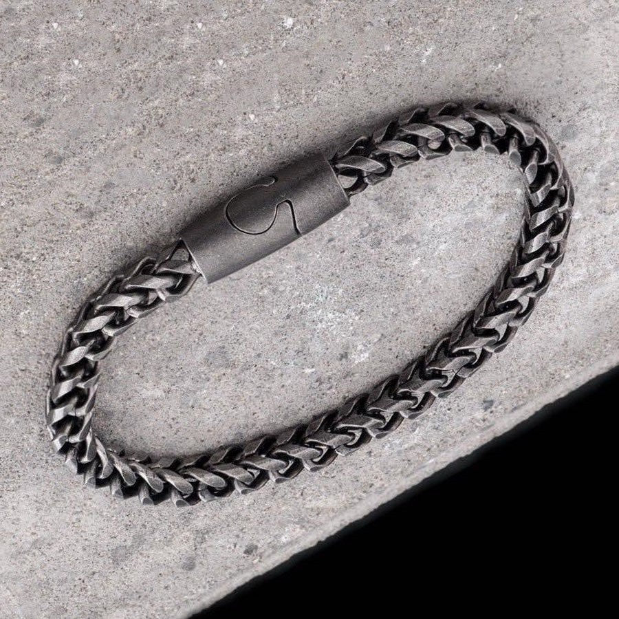 Noctforn Men's Black Magnetic Clasp Bracelet with Reversible Magnetic Clasp