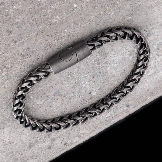 Noctforn Men's Black Magnetic Clasp Bracelet with Reversible Magnetic Clasp