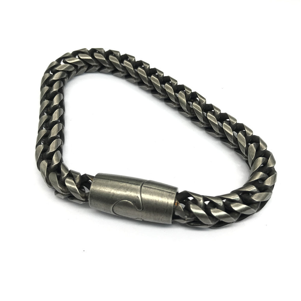 Noctforn Men's Black Magnetic Clasp Bracelet with Reversible Magnetic Clasp
