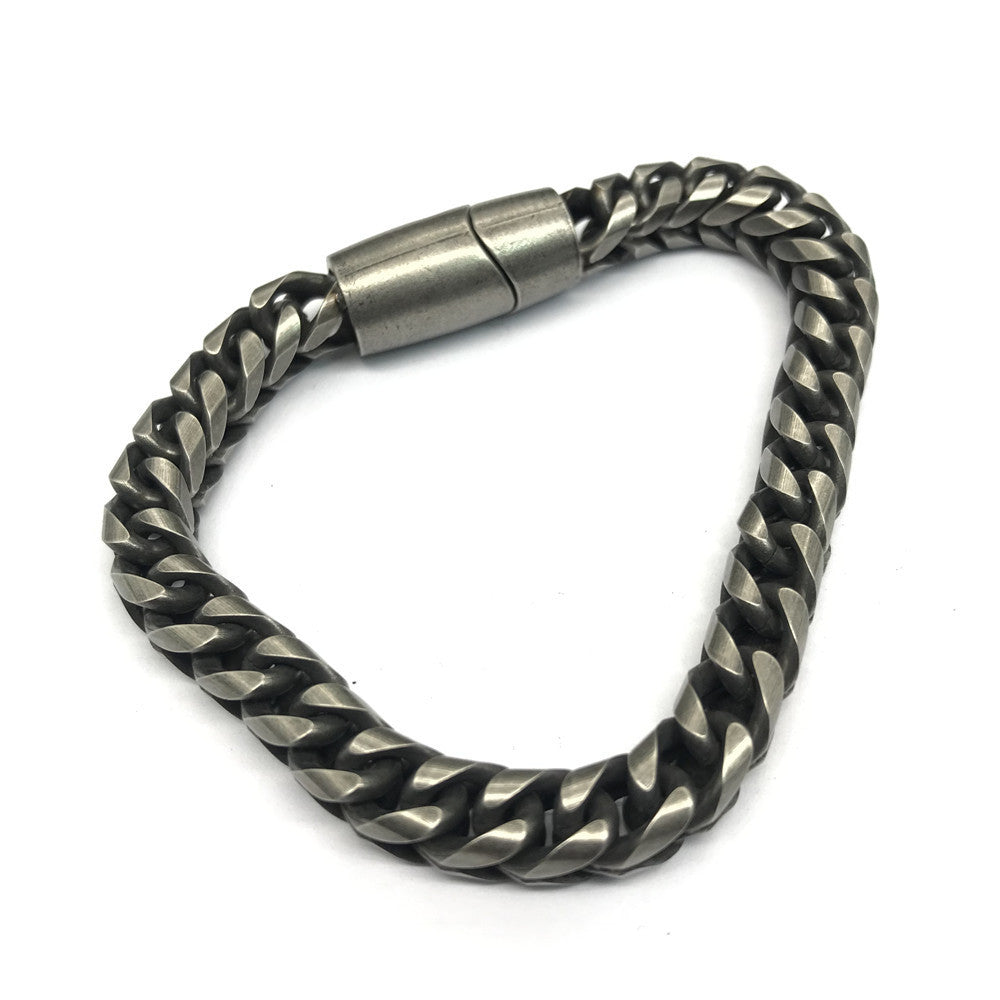 Noctforn Men's Black Magnetic Clasp Bracelet with Reversible Magnetic Clasp
