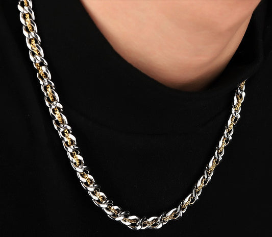 Noctforn Hidden Treasure Cuban-Style Titanium Steel Necklace for Men