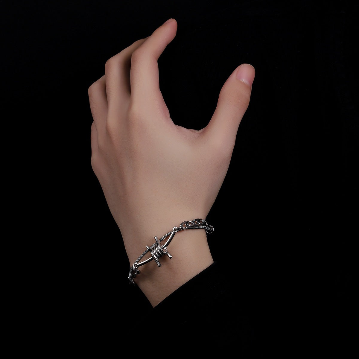 Noctforn Stainless Steel Double-Layer Chain Dark Bracelet