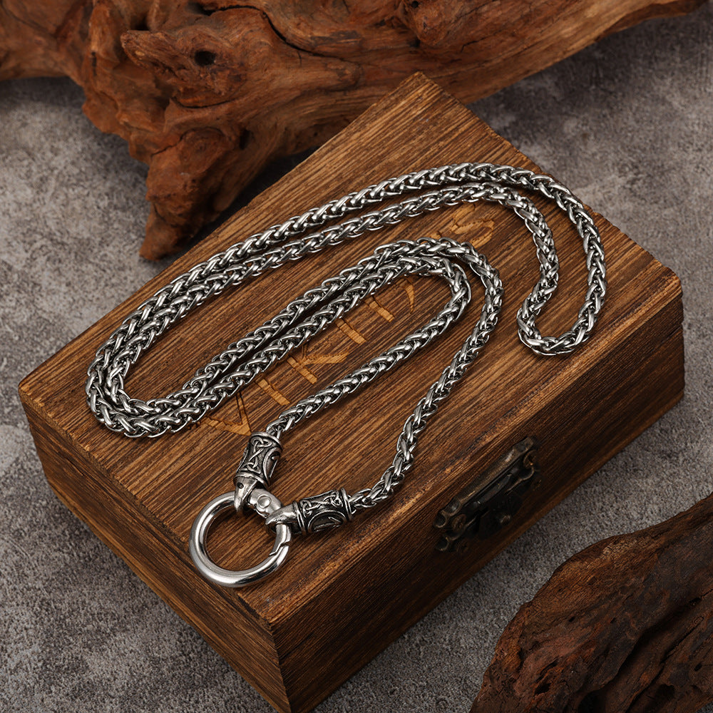 Dragon Chain Circle Viking Alloy Necklace