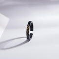 Hidden gold ring men's fashionable dark style personalized ring with black gold texture and open mouth men's single ring