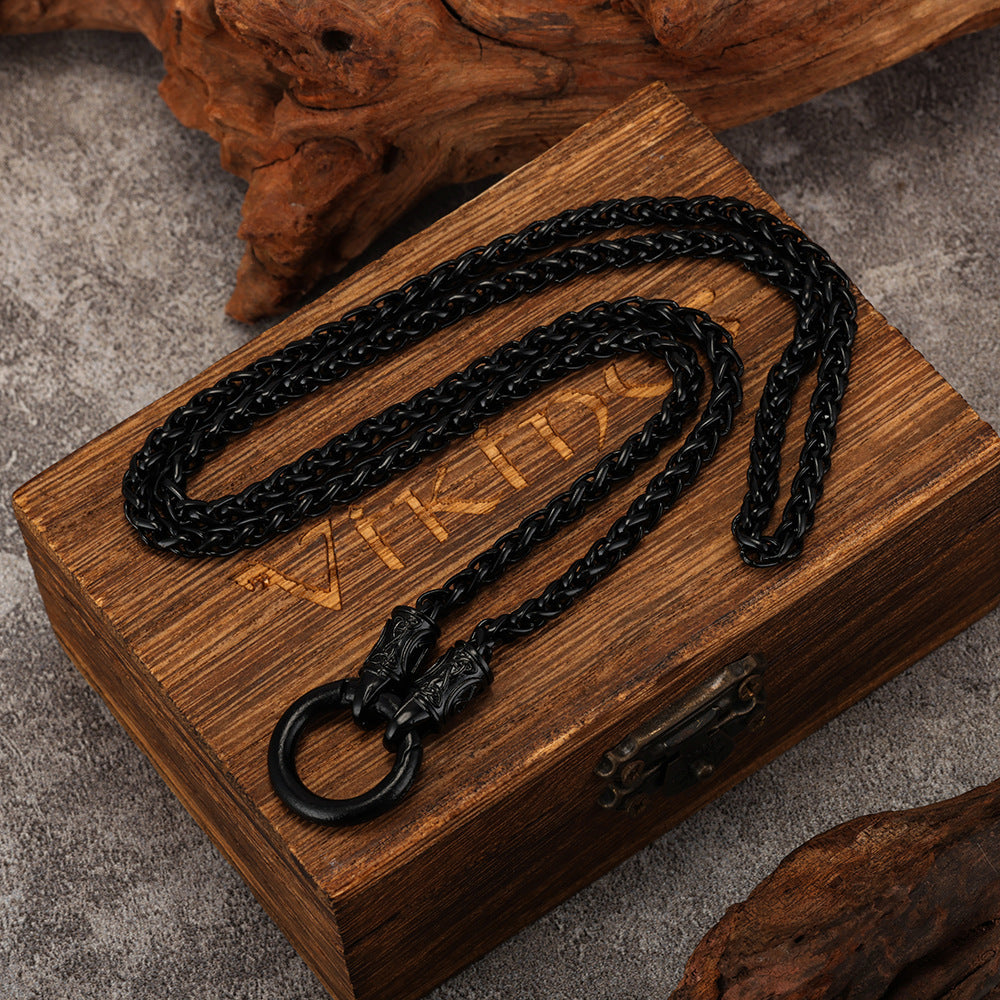 Dragon Chain Circle Viking Alloy Necklace