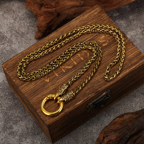 Dragon Chain Circle Viking Alloy Necklace