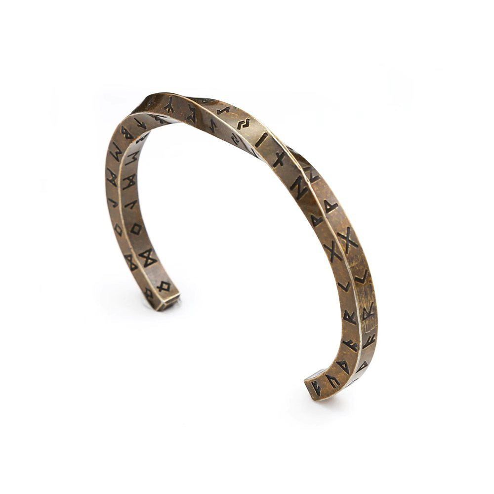 Viking retro letter stainless steel open mouth men's personalized titanium steel bracelet